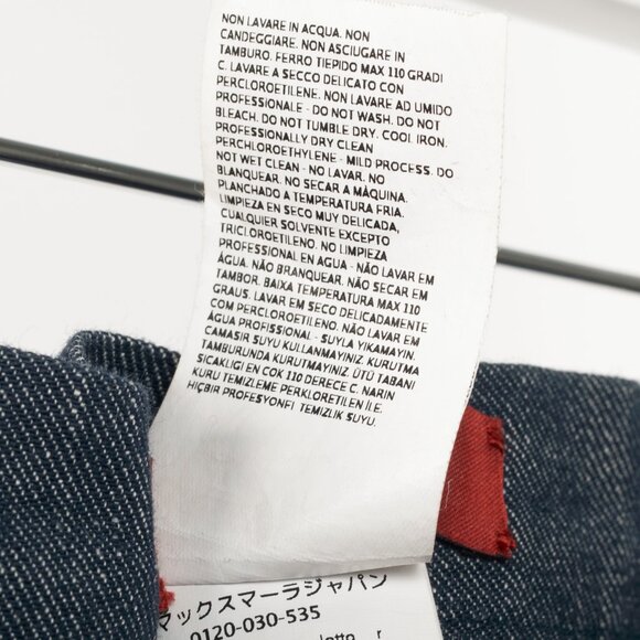 Max Mara Studio Blue Linen & Cotton Denim Belted Pleated Midi Skirt - Picture 9 of 10